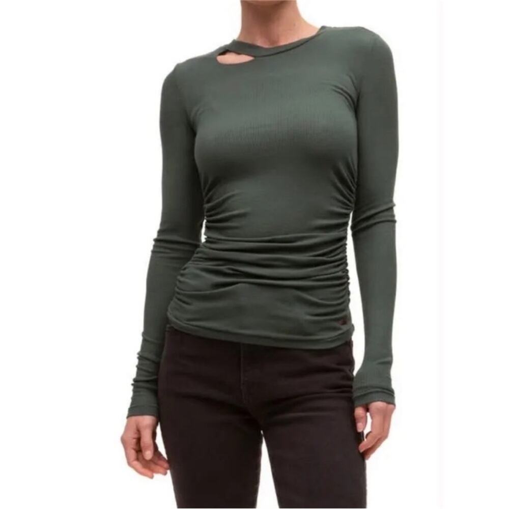 NWT n:philanthropy Gavin Green Ribbed Long Sleeve Shirt